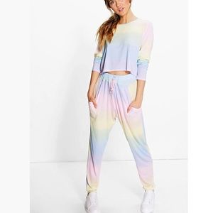 boohoo Ombre Long Sleeve And Jogger Lounge set